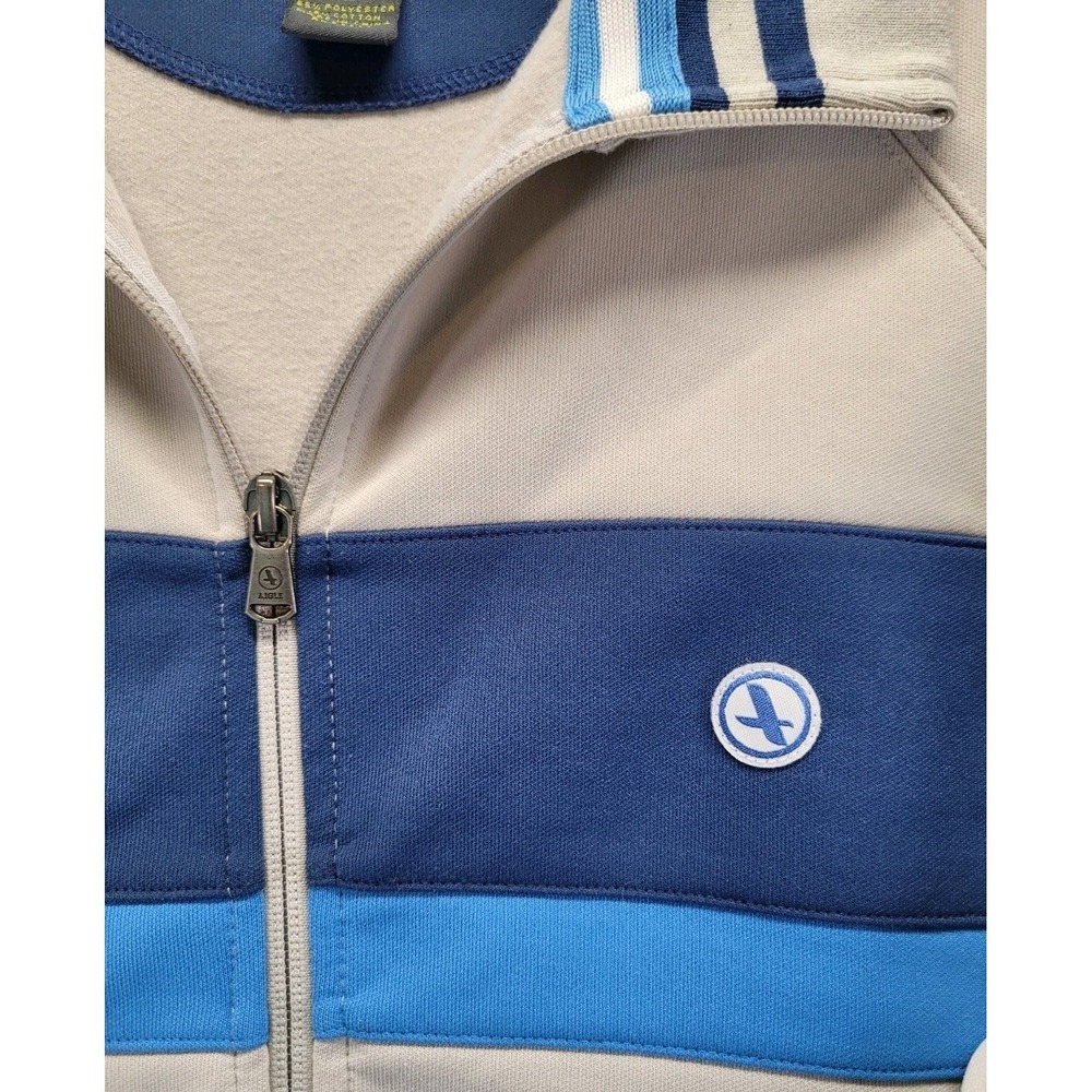 Aigle Multicolor Soft Shell Full Zip Track Jacket Front Pockets Mens Size XL